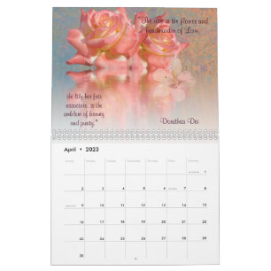 Floral Love Quotes 2023 Calendar