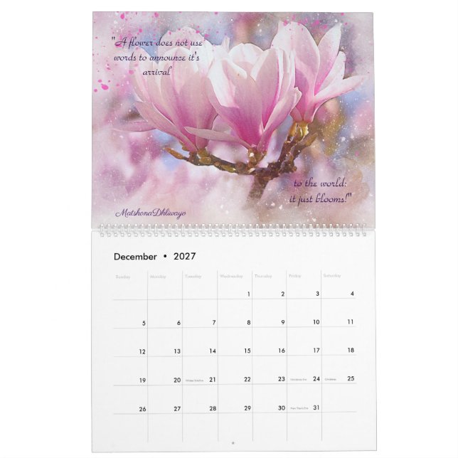 Floral Love Quotes 2023 Calendar (Dec 2027)