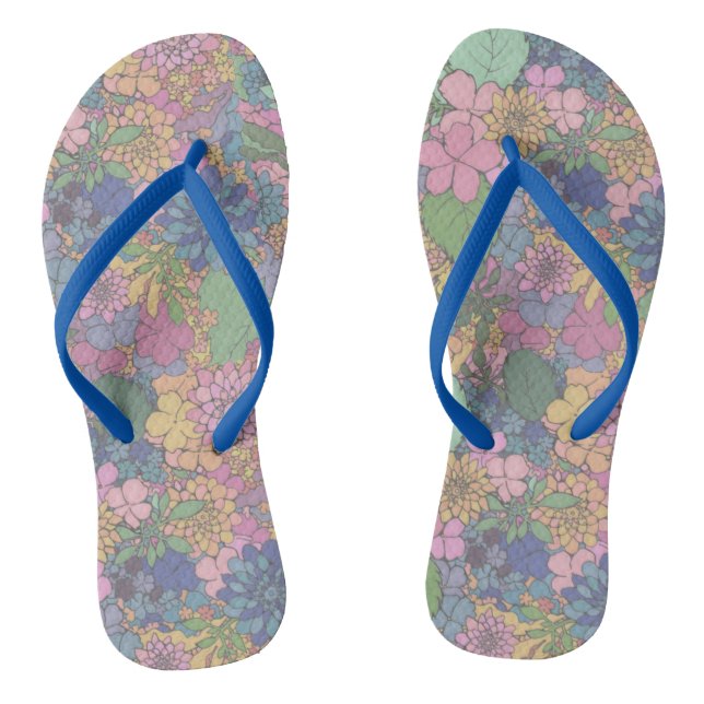 Floral Love Slippers Thongs (Footbed)
