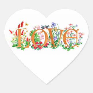 Floral "Love" Sticker