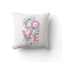 Floral LOVE Throw Pillow