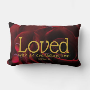 Floral LOVED Christian Lumbar Cushion