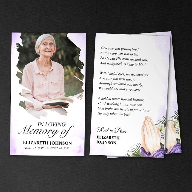 Floral Loving Memory Funeral Memorial Photo Card (Creator Uploaded)