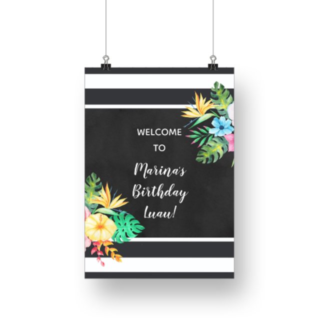 Floral Luau Party Sign (Creator Uploaded)
