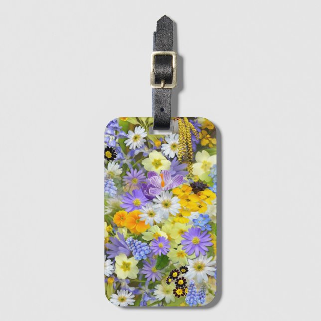 floral luggage tag (Front Vertical)