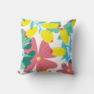Floral Luminescence: Bright Summer Cushion