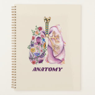 Floral Lung Anatomy Watercolor Medical Design Planner