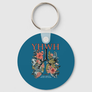 Floral Lung Christian Our Very Breath Speaks His N Key Ring