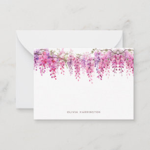 Floral Lush Foliage Wisteria Watercolor Mini Card