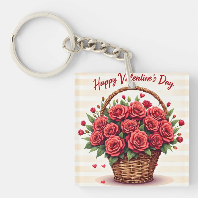 Floral Luxury Beautiful Love Trendy Collection Key Ring (Front)