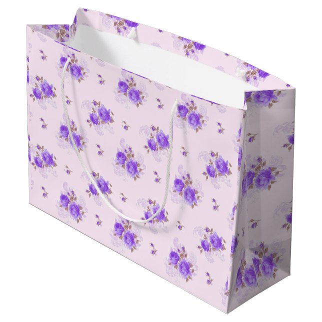 Floral Luxury Large Gift Bag (Back Angled)