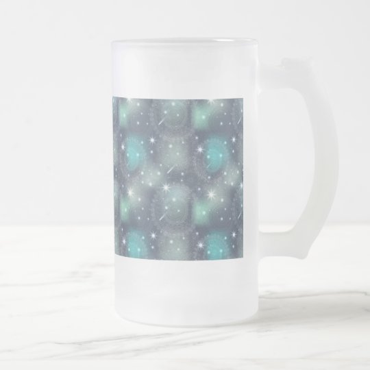 Floral luxury mandala pattern frosted glass beer mug