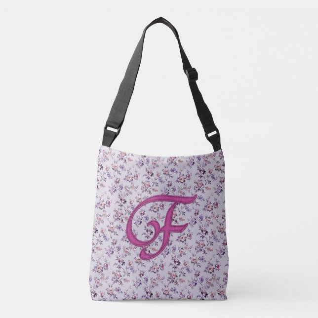 Floral Luxury Monogram F Crossbody Bag (Front)