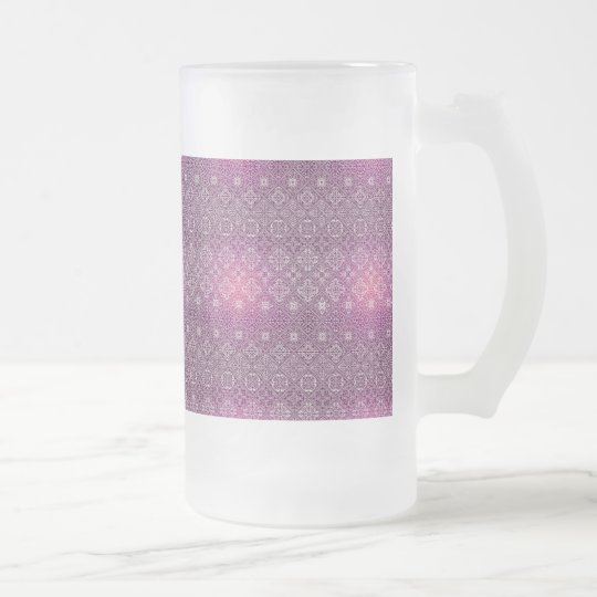 Floral luxury royal antique pattern frosted glass beer mug