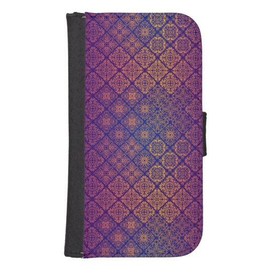 Floral luxury royal antique pattern samsung s4 wallet case