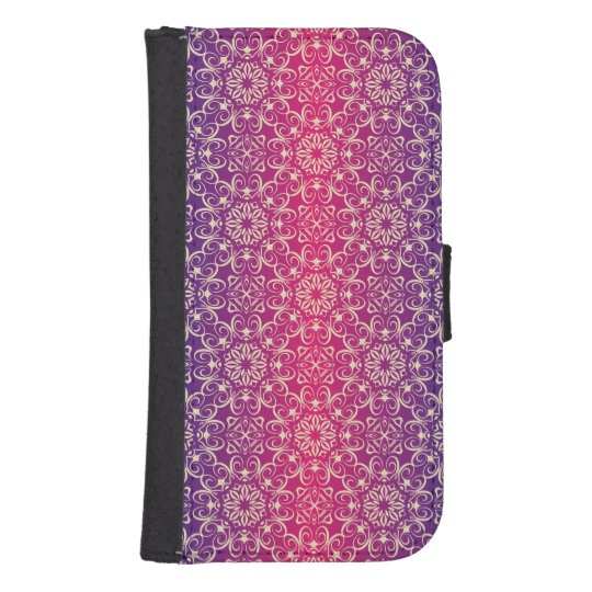 Floral luxury royal antique pattern samsung s4 wallet case