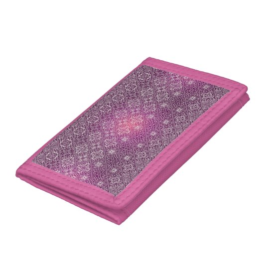 Floral luxury royal antique pattern tri-fold wallet