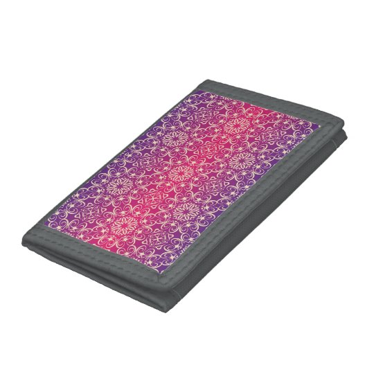 Floral luxury royal antique pattern tri-fold wallet