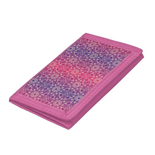 Floral luxury royal antique pattern tri-fold wallet