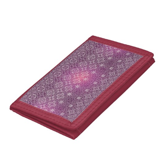 Floral luxury royal antique pattern tri-fold wallet