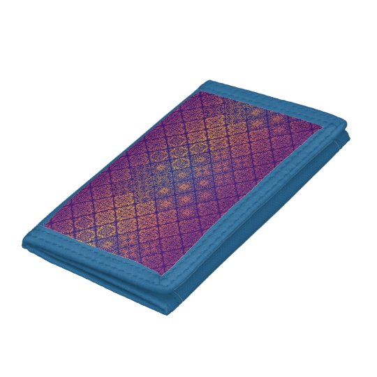 Floral luxury royal antique pattern tri-fold wallet