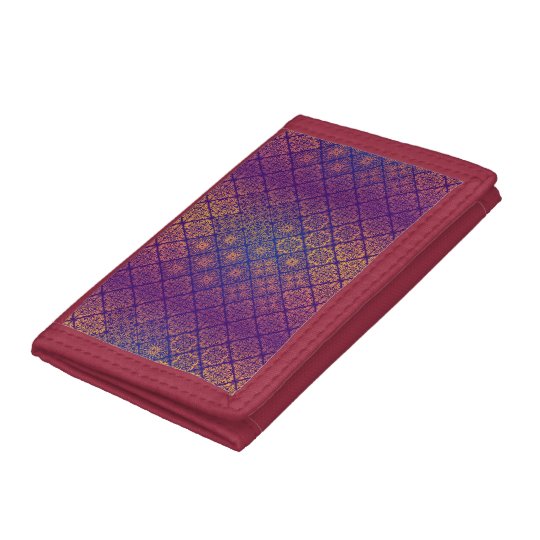 Floral luxury royal antique pattern tri-fold wallets