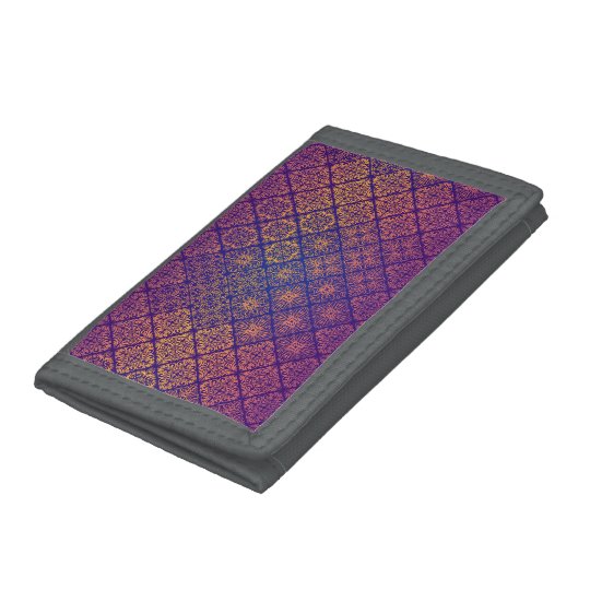 Floral luxury royal antique pattern trifold wallet