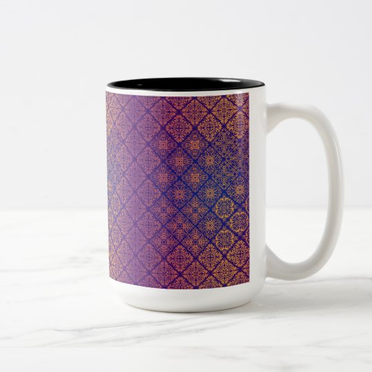 Floral luxury royal antique pattern Two-Tone coffee mug