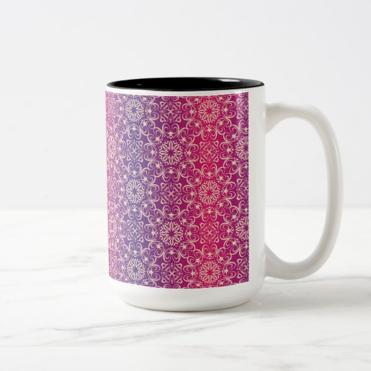 Floral luxury royal antique pattern Two-Tone coffee mug