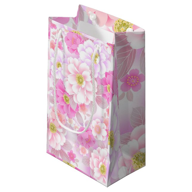Floral Luxury Small Gift Bag (Front Angled)