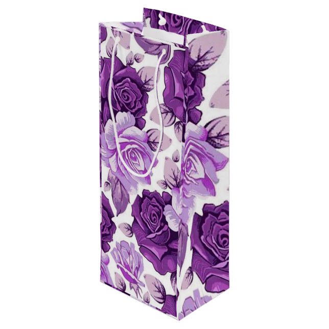 Floral Luxury Wine Gift Bag (Back Angled)