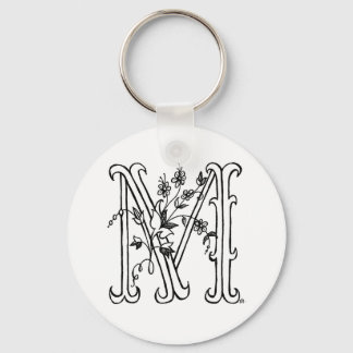 Floral M Keychain