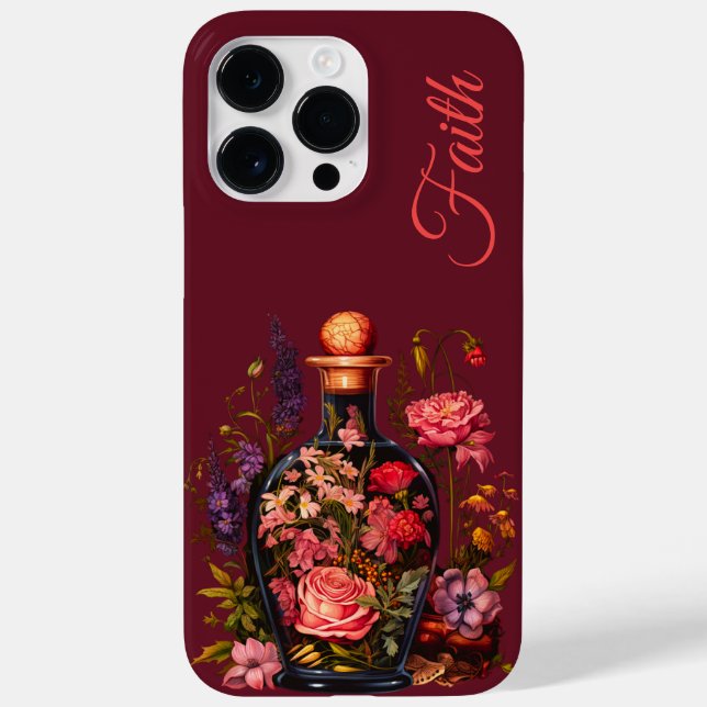 Floral Magic Potion - Witchy Vibes Custom Name Case-Mate iPhone Case (Back)