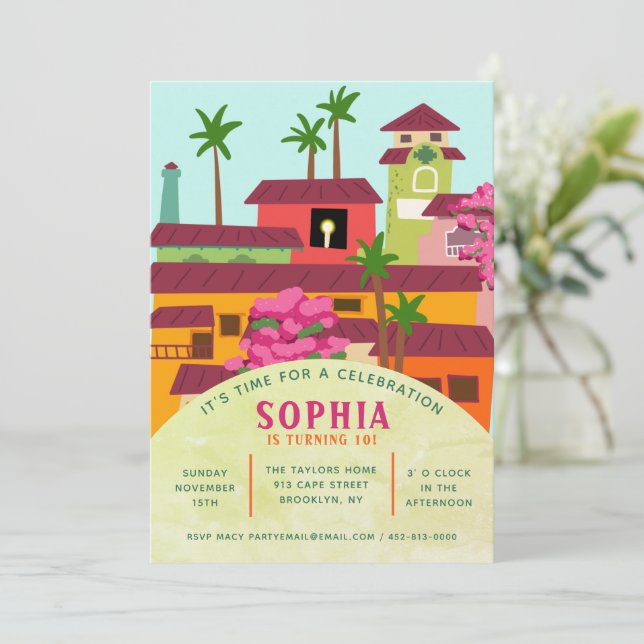 Floral Magical House Invitation (Standing Front)