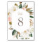 Floral Magnolia Neutral Beige Blush Table Number