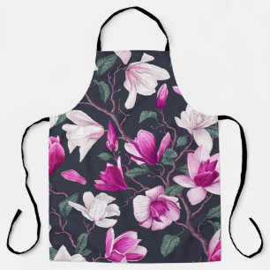 Floral magnolia: pastel vintage pattern apron