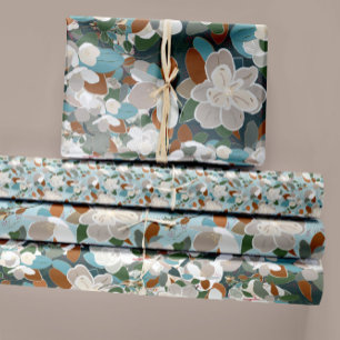 Floral Magnolias Decoupage Wrapping Paper Sheet