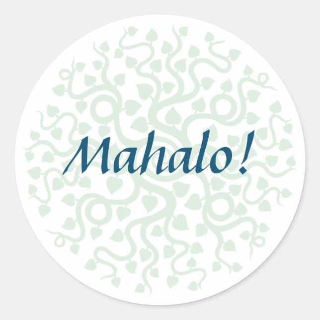Floral Mahalo Small Round Stickers (Front)