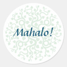 Floral Mahalo Small Round Stickers
