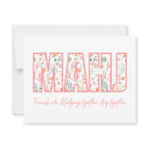 Floral Mahjong Friendship Note Card 