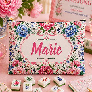 Floral Mahjong Tile Bag Personalised