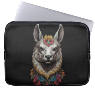"Floral Majesty: A Llama Adorned with Blooms" Laptop Sleeve