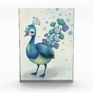 Floral Majesty: The Bloom-Tailed Peacock Photo Block