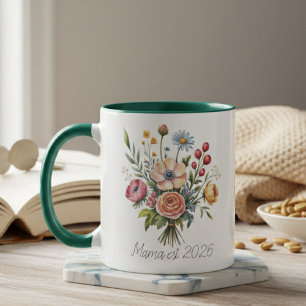 Floral Mama Est Botanical Feminine Aesthetic Mug