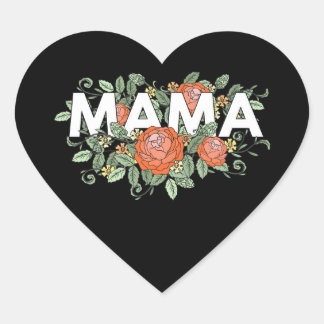 Floral Mama Heart Sticker