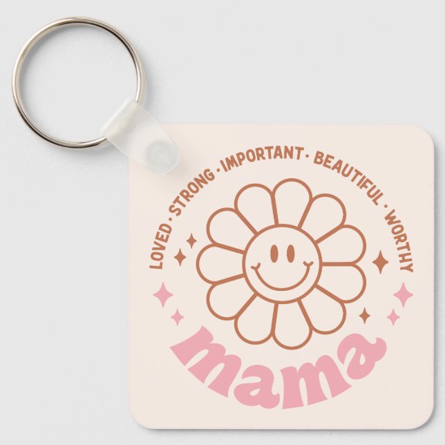 Floral Mama Key Ring (Front)