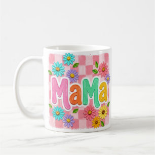 floral mama mug, cute mum mug, pink flower mug