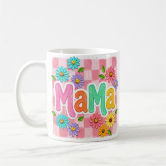 floral mama mug, cute mum mug, pink flower mug