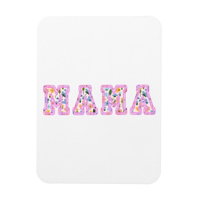 Floral Mama Retro Mum Boho Mother  Magnet (Vertical)