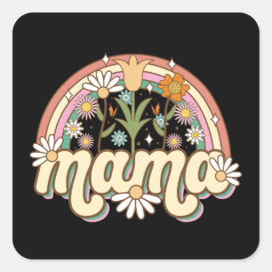 Floral Mama Square Sticker